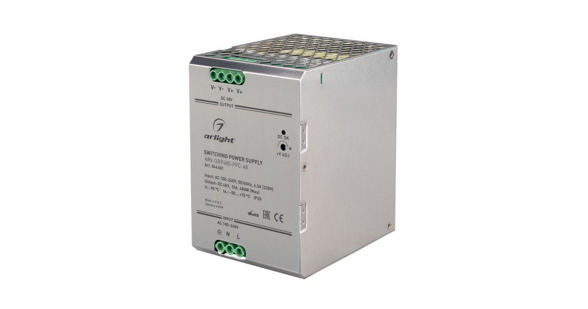 Купить Блок питания ARV-DRP480-PFC-48 (48V, 10A, 480W) 044601 Arlight оптом в Москве