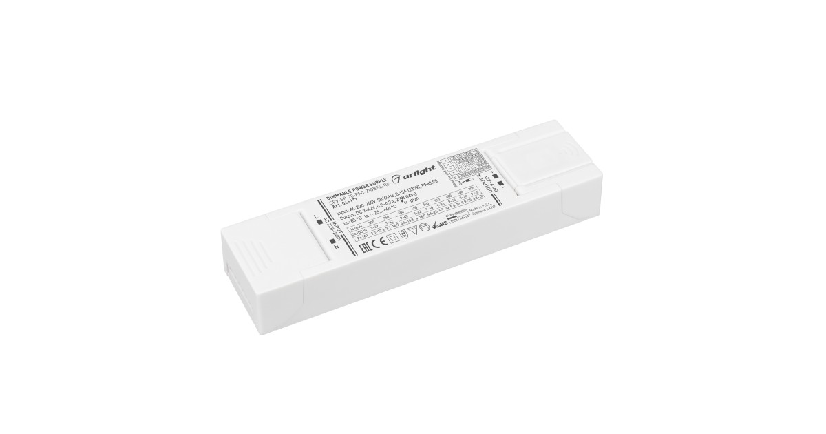 Купить Блок питания SPV-SP-20-PFC-ZIGBEE-RF (20W, 9-42V, 0.3-0.7A, 2.4GHz) 046171 Arlight оптом в Москве