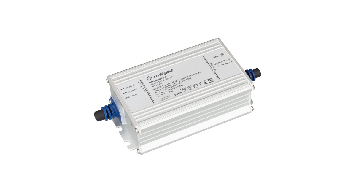 Купить Блок питания ARPJ-LG-561700-PFC (50W, 25-56V, 0.6-1.7A) 046270 Arlight оптом в Москве