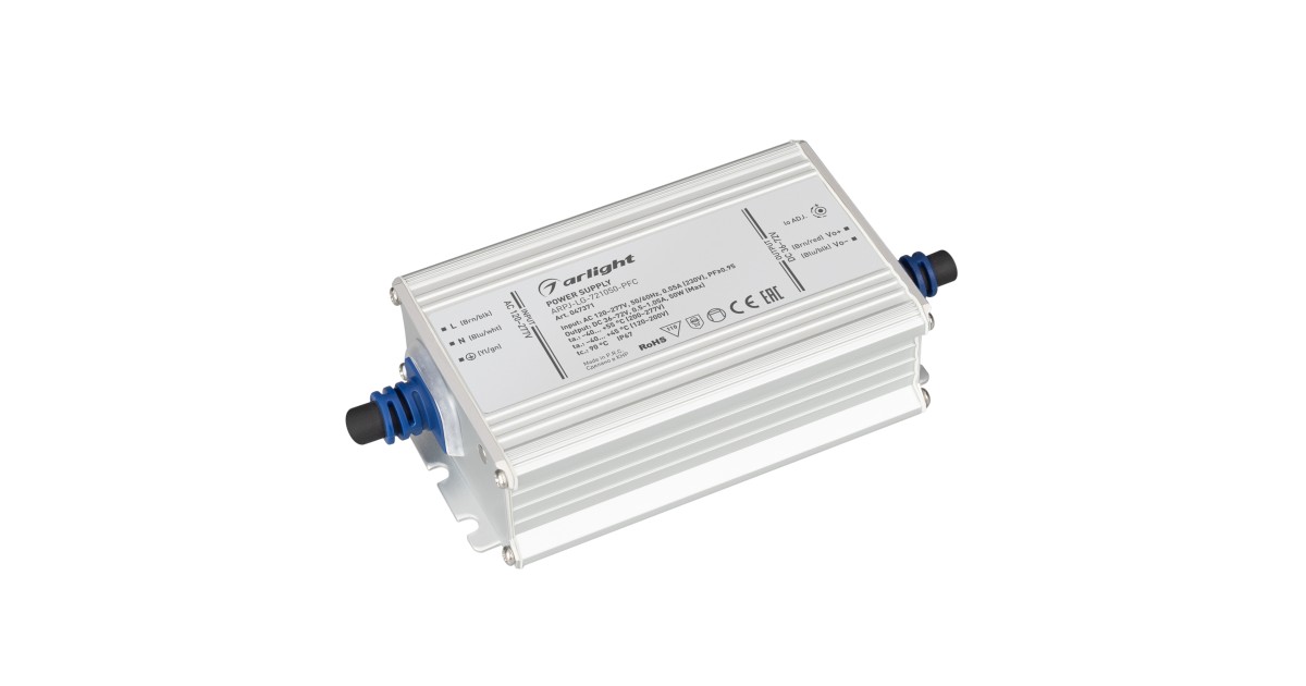 Купить Блок питания ARPJ-LG-721050-PFC (50W, 36-72V, 0.5-1.05A) 047371 Arlight оптом в Москве