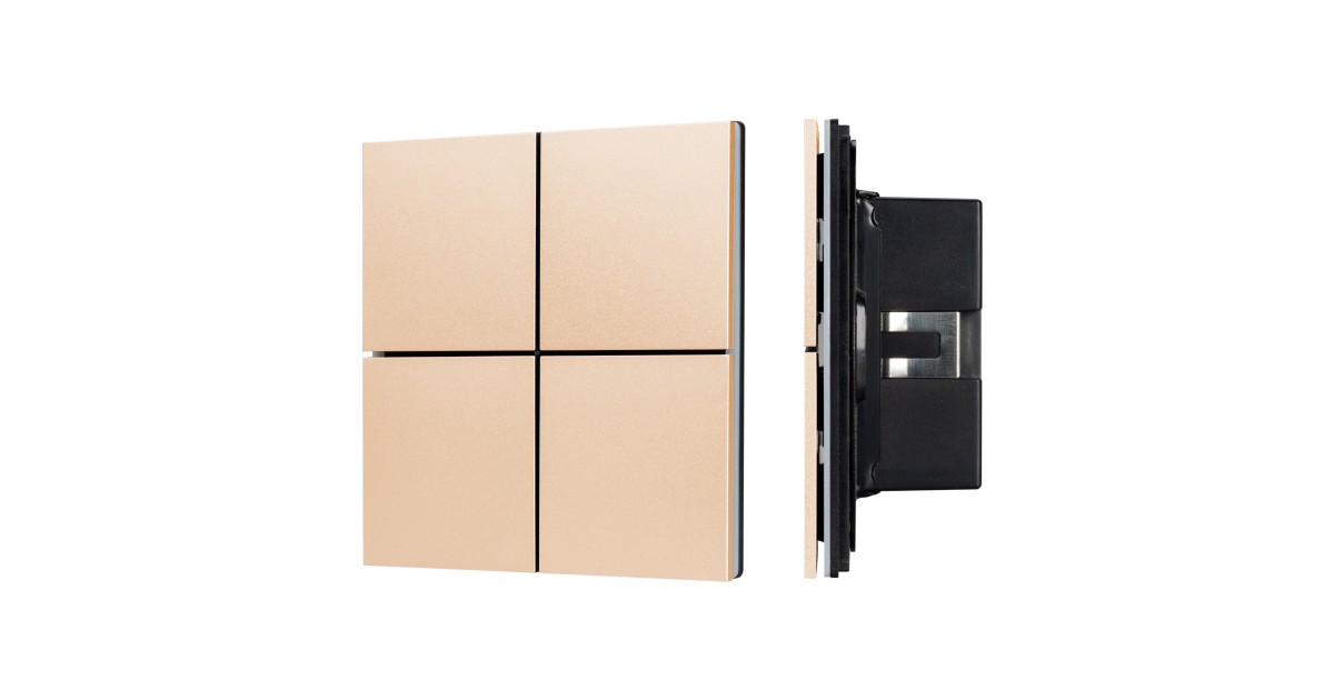 Купить INTELLIGENT ARLIGHT Кнопочная панель KNX-304-23-IN Champagne (BUS, Frameless) 039665 Arlight оптом в Москве