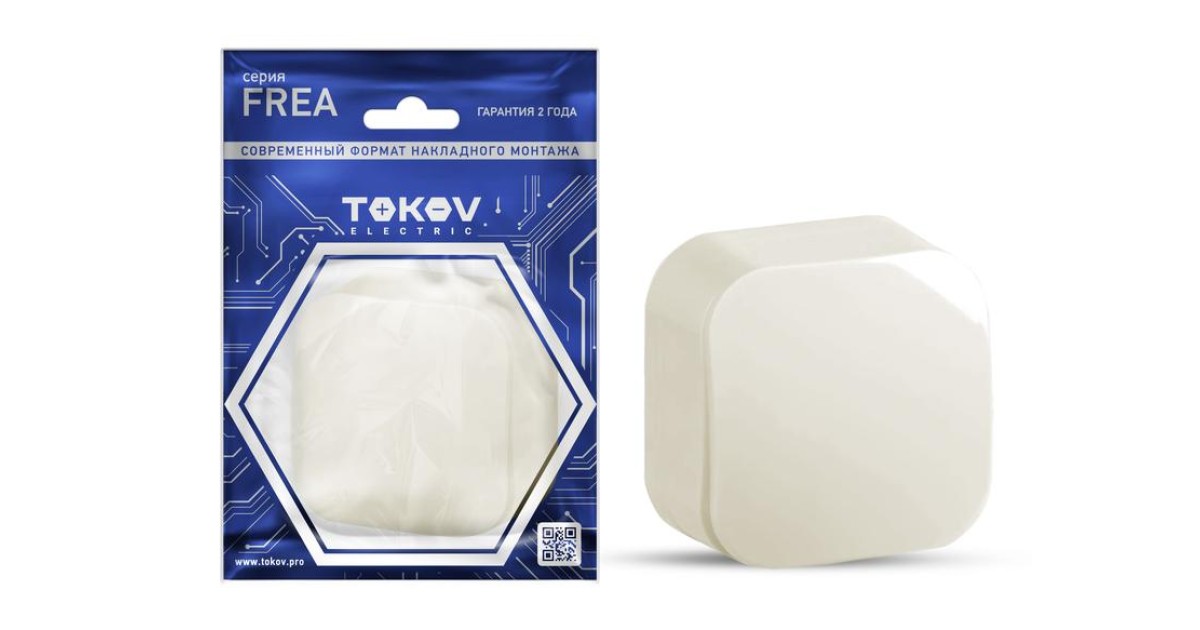 Купить Выключатель 1-кл. ОП Frea 10А IP20 250В АБС-пластик беж. TKE-FR-V1-C02 TOKOV ELECTRIC оптом в Москве