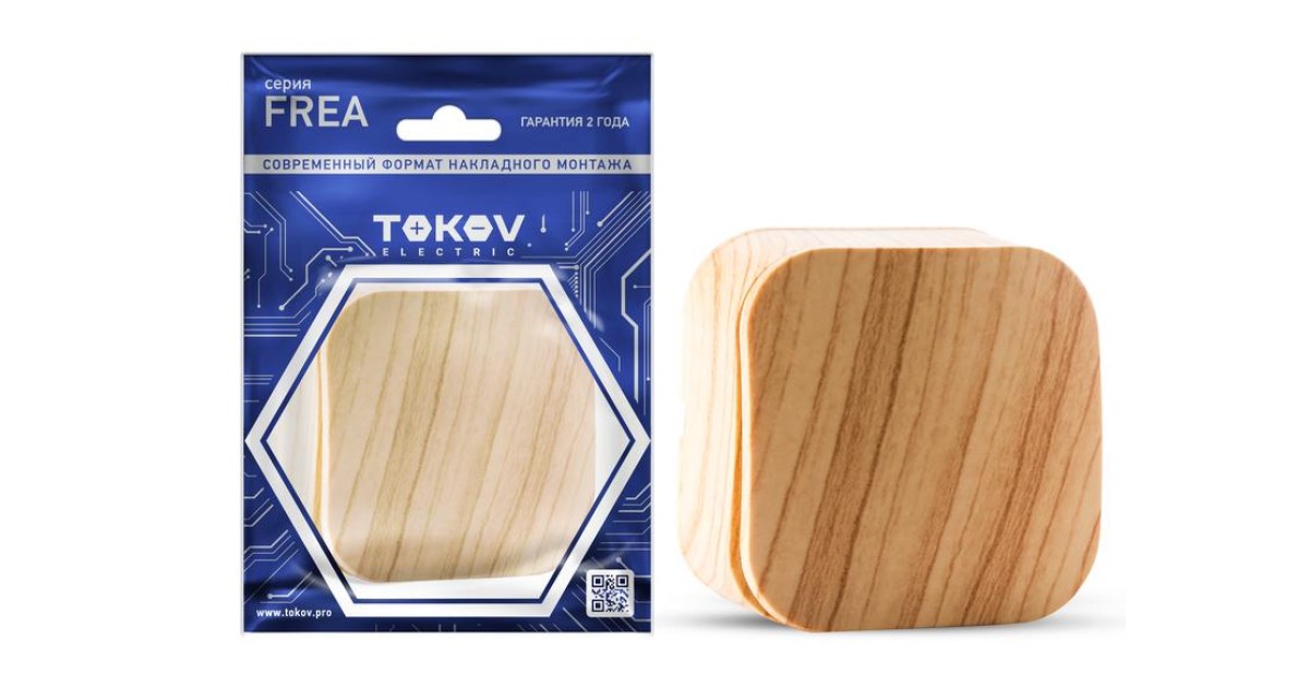 Купить Выключатель 1-кл. ОП Frea 10А IP20 250В АБС-пластик сосна TKE-FR-V1-C25 TOKOV ELECTRIC оптом в Москве