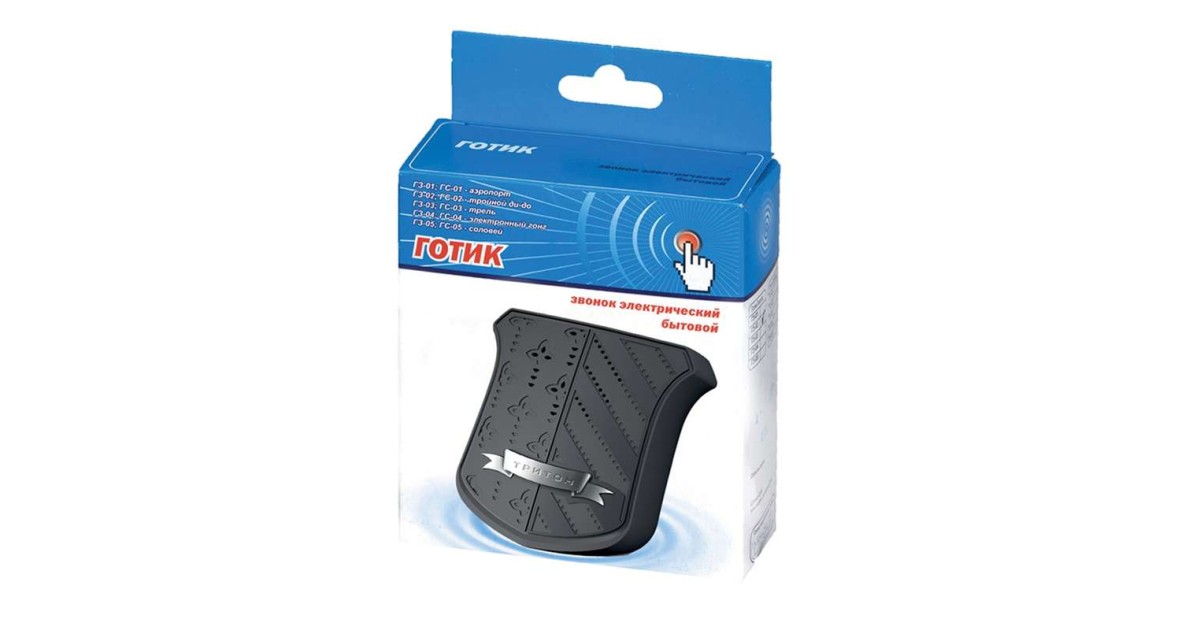 Купить Звонок проводной Готик трель 220В 80-90дБА черн./серебр. ГС-03 Тритон оптом в Москве