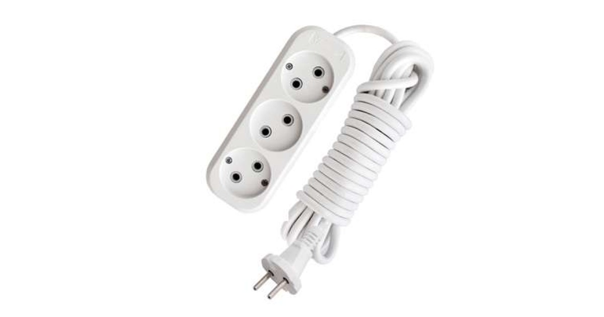 Купить Удлинитель 3х2м без заземл. 10А IP20 Е-203 ПВС 2х0.75 АБС-пластик 9631963 UNIVersal оптом в Москве