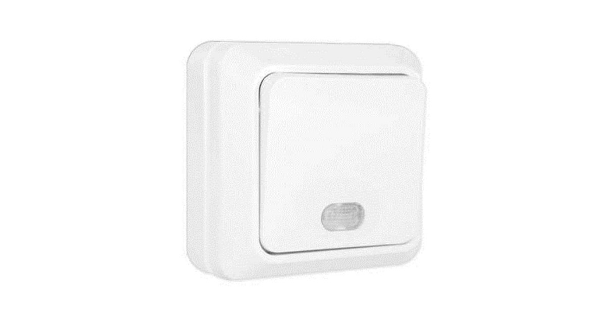 Купить Выключатель 1-кл. ОП Олимп 10А IP20 с подсветкой бел. О0121 UNIVersal оптом в Москве