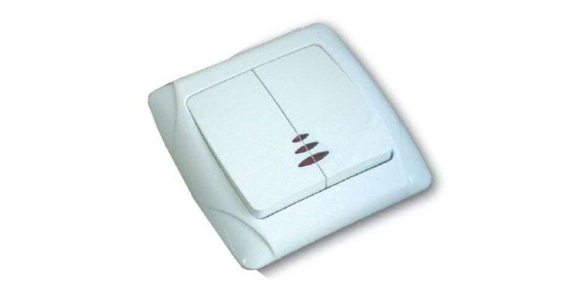 Купить Выключатель 2-кл. СП Маргарита 10А IP20 с подсветкой бел. М0123 UNIVersal оптом в Москве