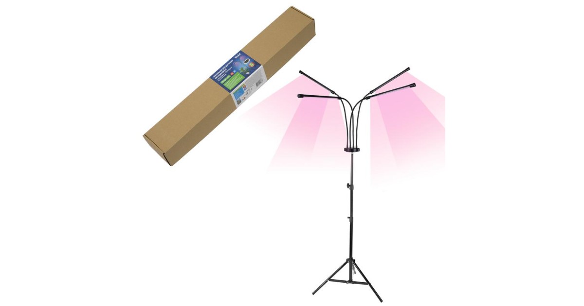 Купить Светильник светодиодный для растений ULT-P32-36W/SPLE/TM/40 IP40 BLACK QUAD с таймером на штативе спектр для фотосинтеза Uniel UL-00008905 Uniel оптом в Москве