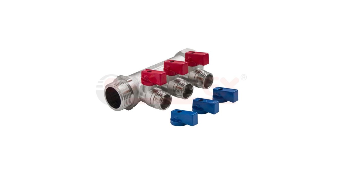 Купить Коллектор с отсекающими кранами 3/4дюймх3вых. 1/2дюйм нар. (28) К VALFEX VF.580.N.0503 VALFEX оптом в Москве