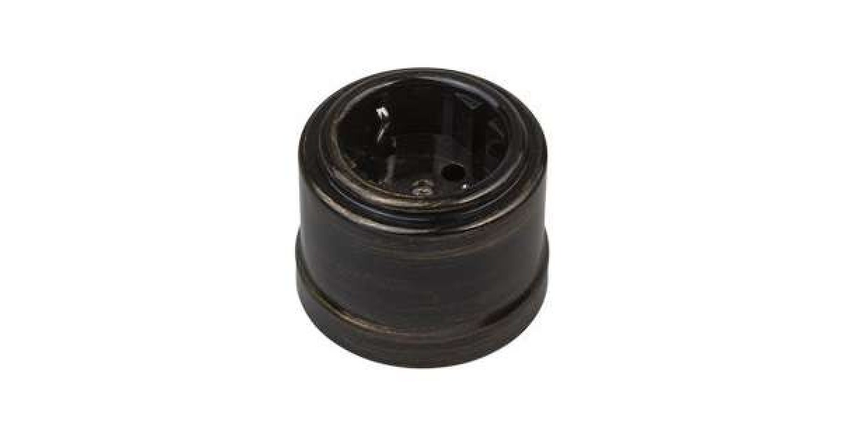 Купить Розетка 1-м ОП Лизетта 16А IP20 ретро с заземл. ABS-пластик бронз. B1-101-25 Bironi оптом в Москве