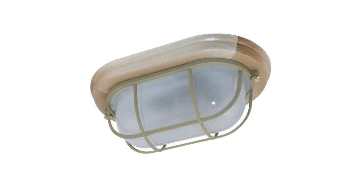 Купить Светильник НББ 03-60-022 "Терма 1402" 1х60Вт E27 IP65 овал малый матов./корпус с решеткой дерево липа (инд. упак.) 1005501033 Элетех оптом в Москве