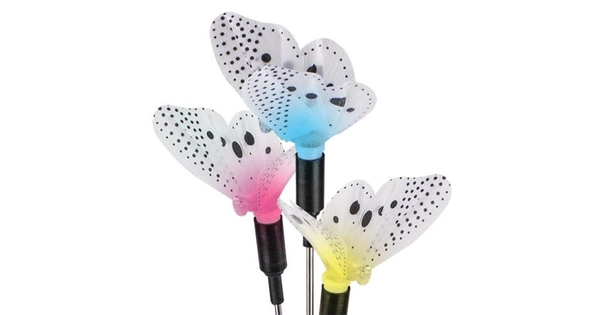 Купить Светильник светодиодный садовый SLR-S01 "бабочки" 5RGB h=1м мультиколор на солнечн. батарее 5006898 ФАZА оптом в Москве