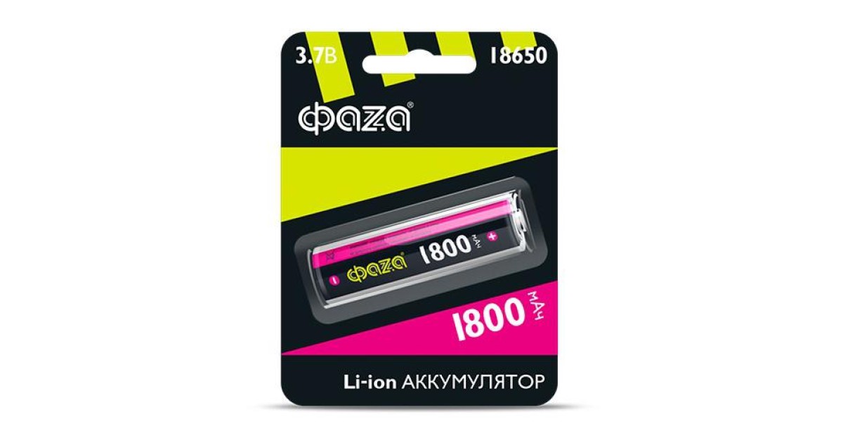 Купить Аккумулятор 18650 3.7В Li-Ion 1800мА.ч без платы защиты 5008045 ФАZА оптом в Москве
