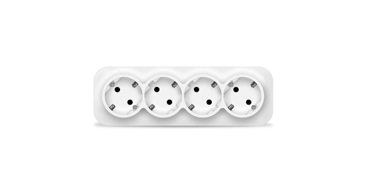 Купить Розетка 4-м ОП 16А IP20 с заземл. бел. 1447 IONICH оптом в Москве