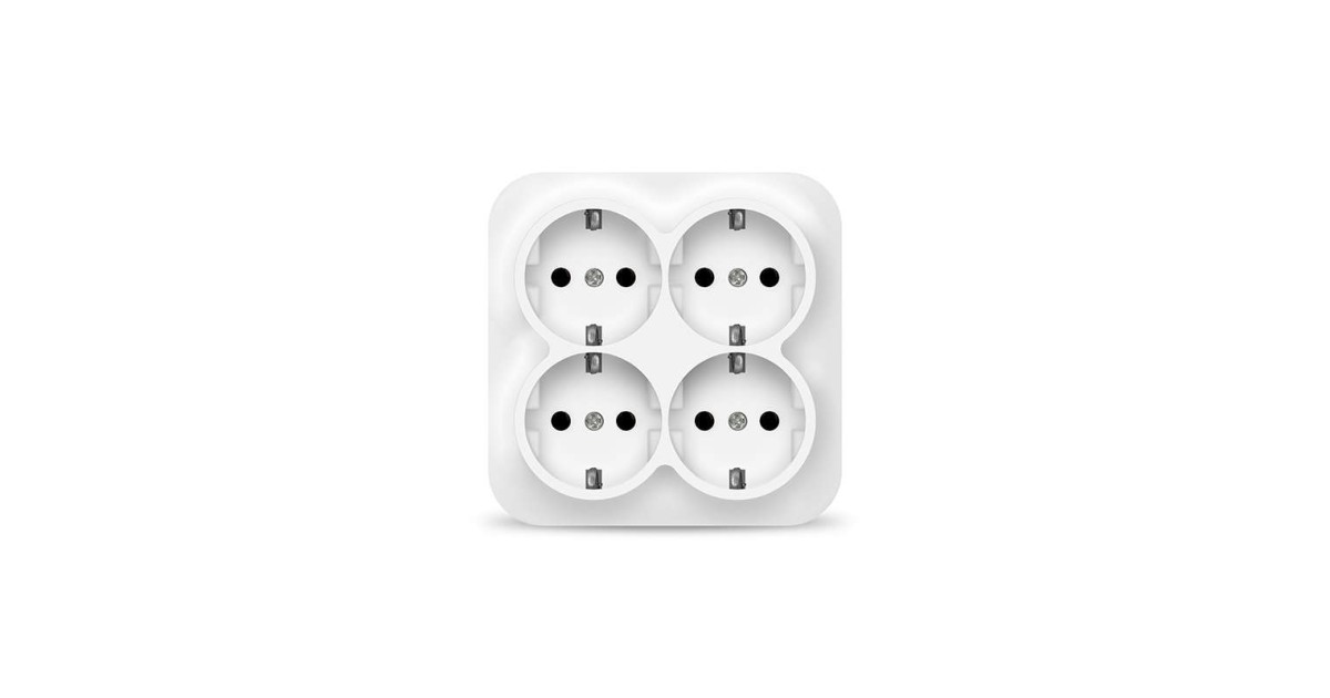 Купить Розетка 4-м ОП 16А IP20 с заземл. бел. квадрат 1449 IONICH оптом в Москве