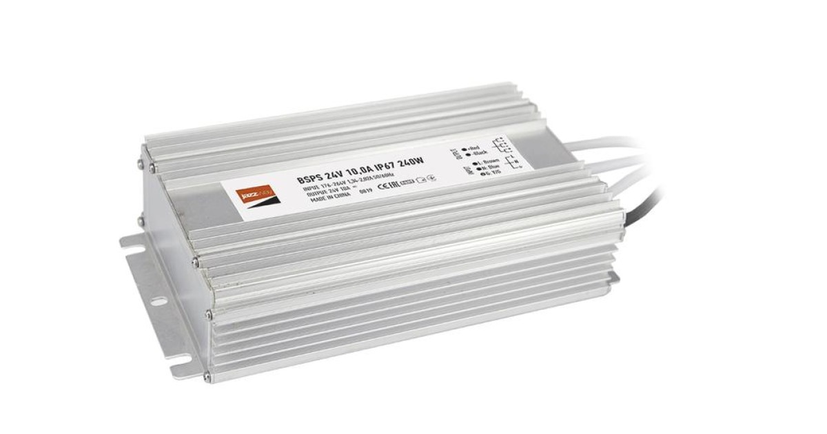 Купить Блок питания для светодиодной ленты 240Вт 10А 24В IP67 BSPS влагозащ. метал. Pro JazzWay 5024236 Jazzway оптом в Москве