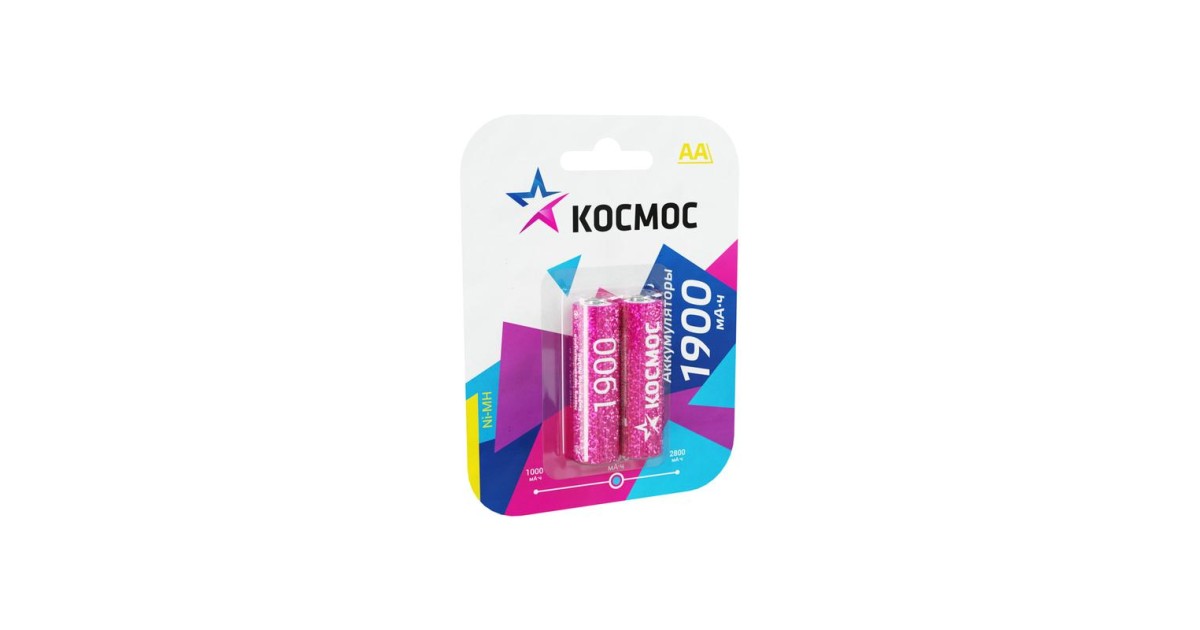 Купить Аккумулятор AA/R6 1900мА.ч NI-MN BP-2 (блист.2шт) КОСМОС KOCR6NIMH(1900MAH) Космос оптом в Москве
