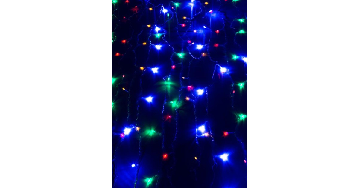 Купить Гирлянда светодиодная "Дождь" 1.5х1.5м 144LED мультиколор 8 режимов 220В 1.5мм провод прозр. КОСМОС KOC_CUR-V106 Космос оптом в Москве