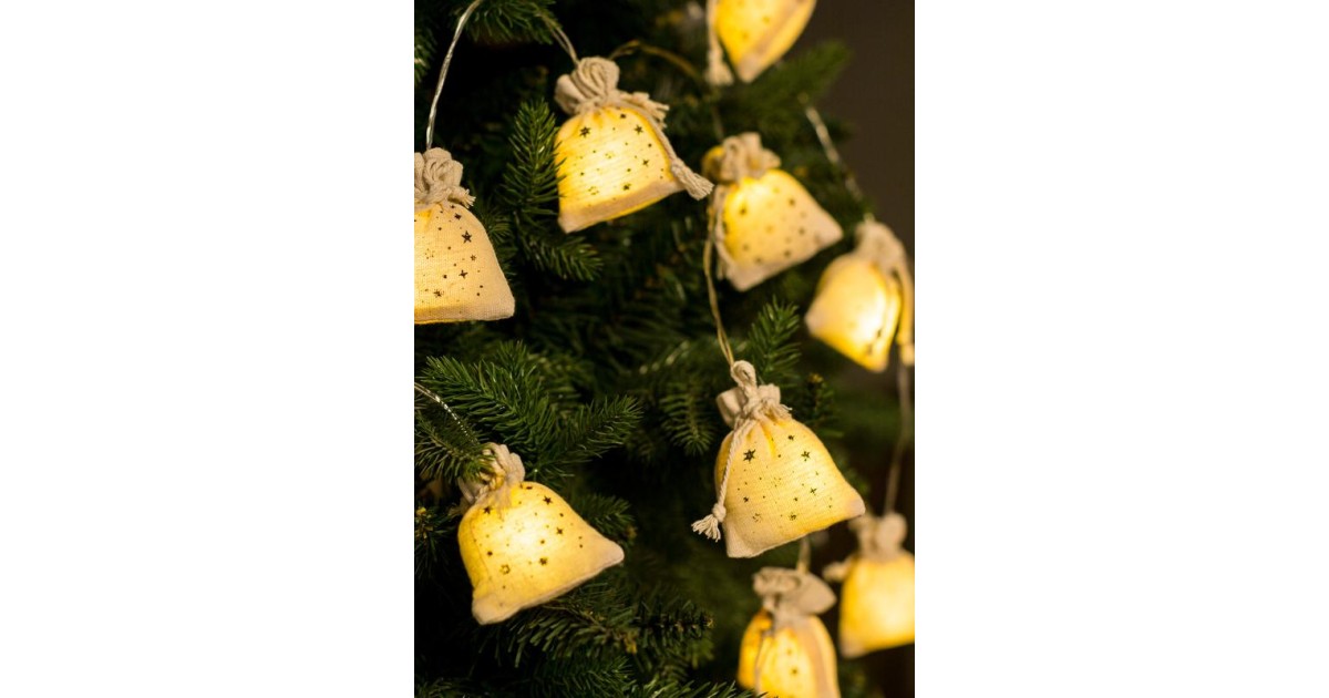 Купить Гирлянда светодиодная "Подарки" 6х4х7см 10LED ткань тепл. бел. 1.8+0.3м КОСМОС KOC_GIR-B118 Космос оптом в Москве