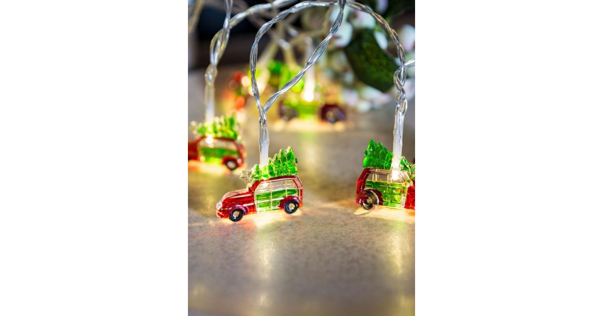 Купить Гирлянда светодиодная "Машинки" 4х1х3см цветн. акрил 10LED тепл. бел. 1.35+0.3м КОСМОС KOC_GIR-B116 Космос оптом в Москве