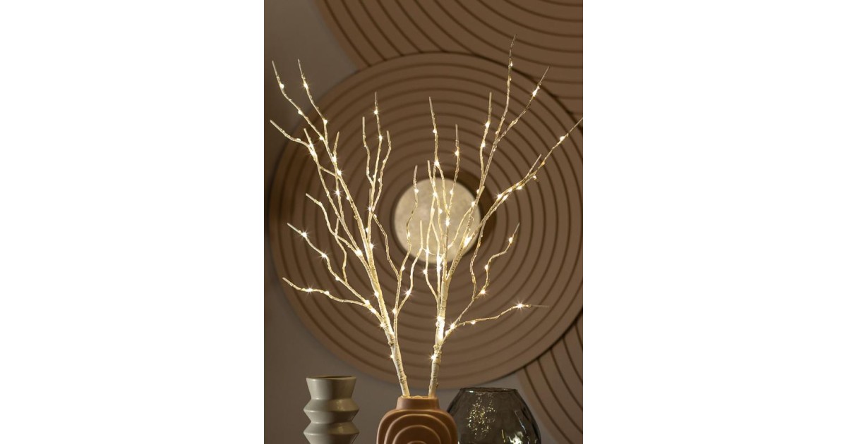 Купить Ветвь березы без листьев иммитация 80см 100LED тепл. бел. IP44 6ч таймер провод бел. 50см КОСМОС KOC_INT-B126 Космос оптом в Москве