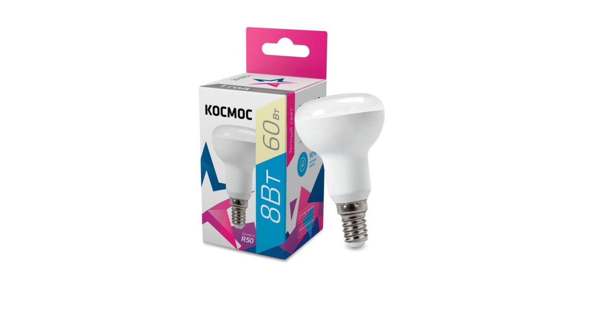 Купить Лампа светодиодная R50 8Вт 220В E14 3000К Lksm_LED8wR50E1430 Космос оптом в Москве