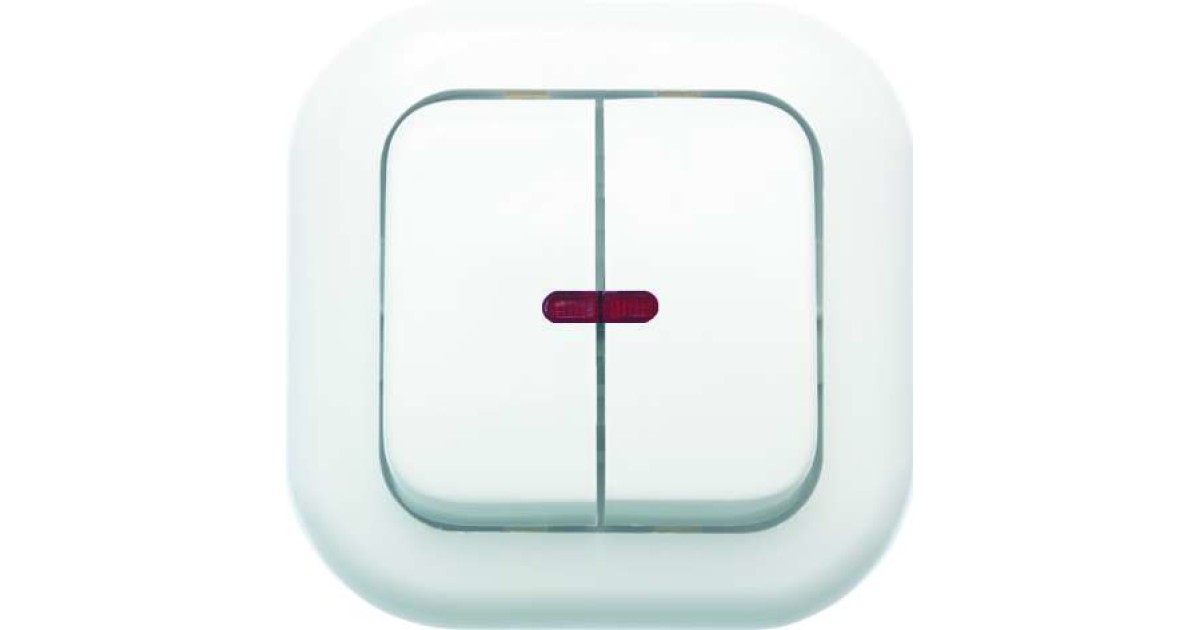 Купить Выключатель 2-кл. СП Валентина 10А IP20 С56-175 с индикацией бел. Кунцево 7649 Кунцево-Электро оптом в Москве