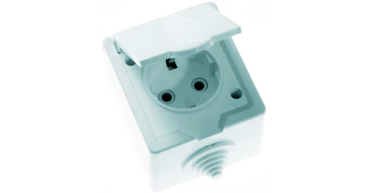 Купить Розетка 1-м ОП РА16-660 16А IP44 с заземл. бел. Кунцево 5906 Кунцево-Электро оптом в Москве