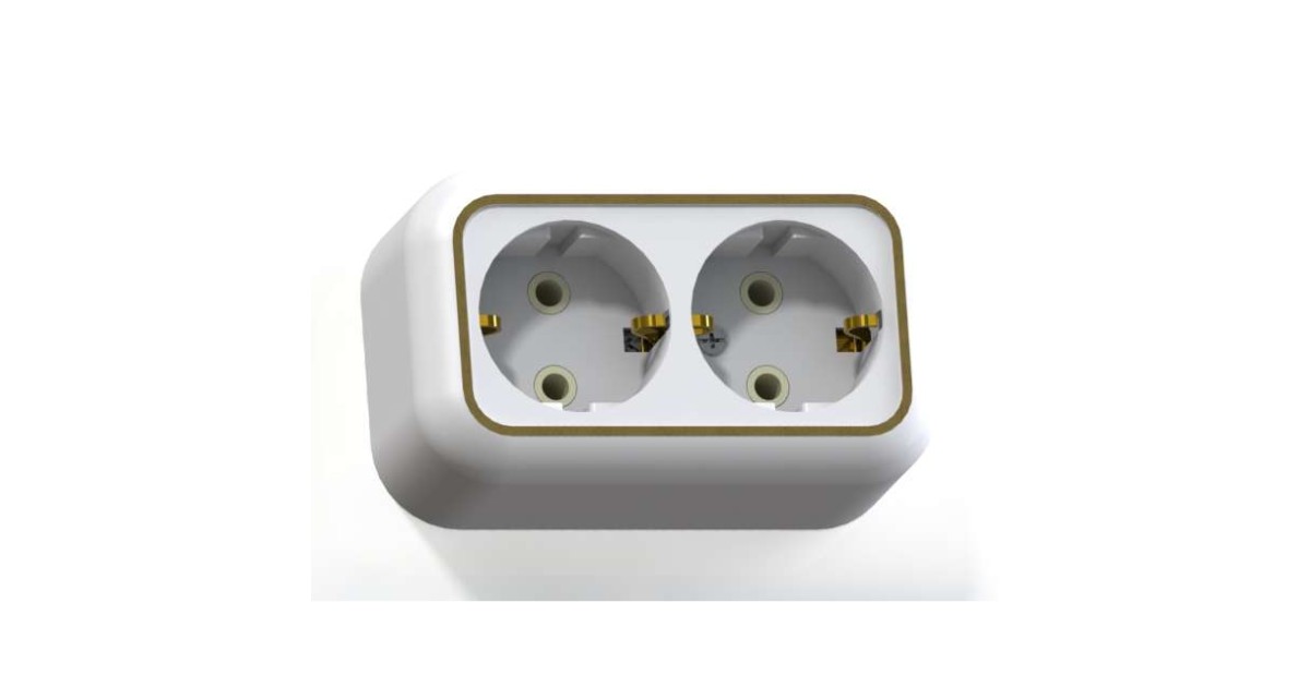 Купить Розетка 2-м ОП Валентина РА16-826 16А IP20 с заземл. бел./зол. Кунцево 5419 Кунцево-Электро оптом в Москве