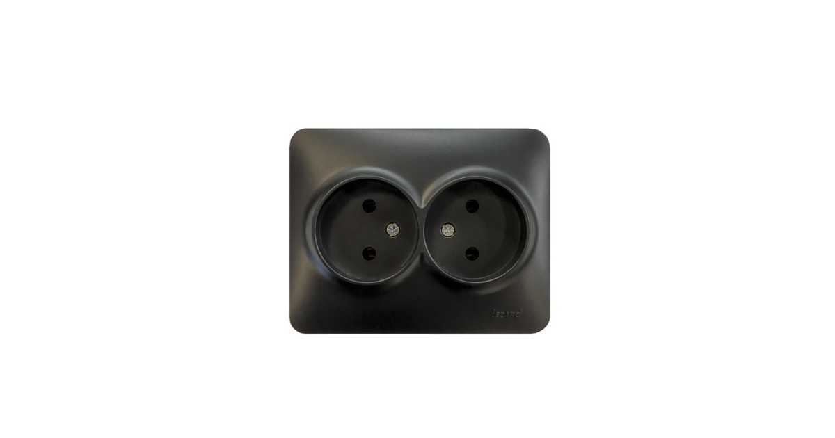 Купить Розетка 2-м Karina Life без заземл. ПБТ черн. бархат 708-4200-128B Lezard оптом в Москве