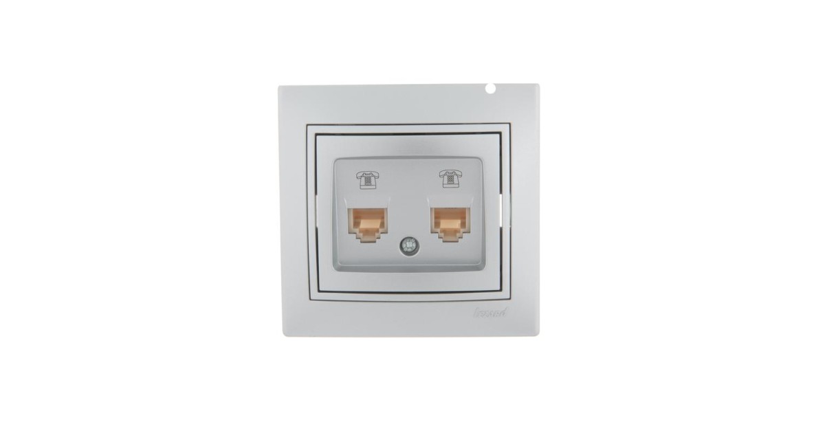 Купить Розетка телефонная 2-м СП Mira RJ11 сер. метал. 701-1010-138 Lezard оптом в Москве