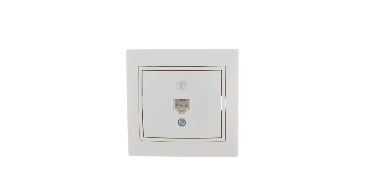 Купить Розетка телефонная 1-м СП Mira RJ11 бел./бел. 701-0202-137 Lezard оптом в Москве