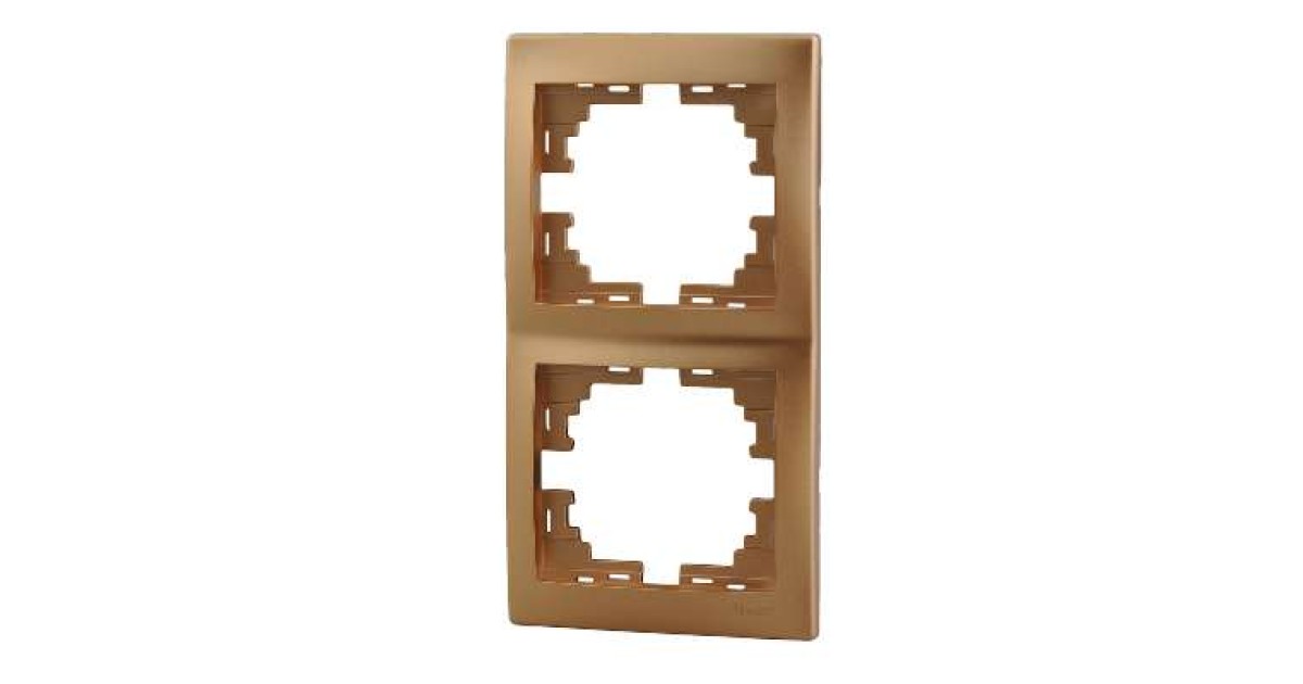 Купить Рамка 2-м Mira вертикал. зол. метал. 701-1300-152 Lezard оптом в Москве