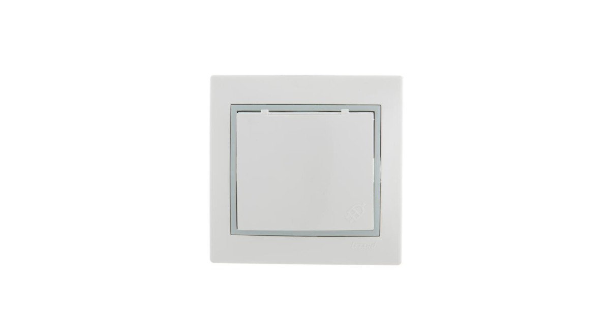 Купить Розетка 1-м СП Mira 16А IP20 с заземл. с защ. крышкой с сер. вставкой керамика бел. 701-0215-123 Lezard оптом в Москве