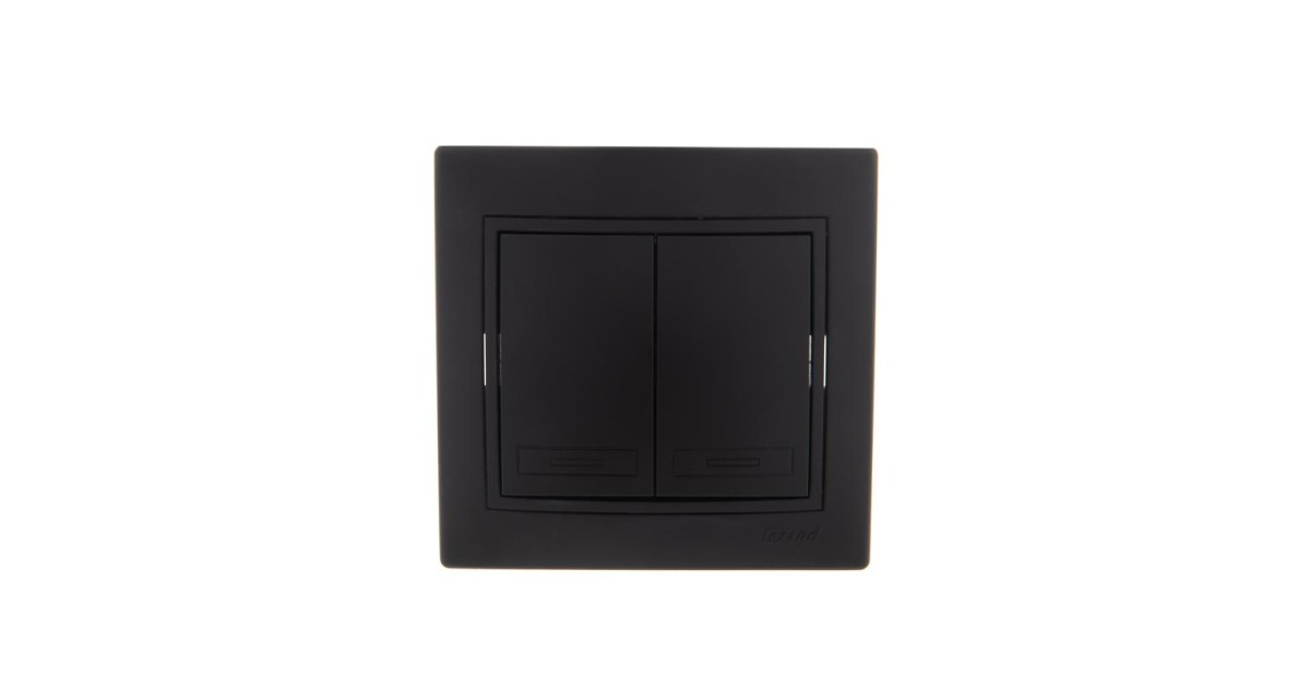 Купить Выключатель 2-кл. 1п СП Mira 10А IP20 со вставкой черн. бархат 701-4242-101 Lezard оптом в Москве