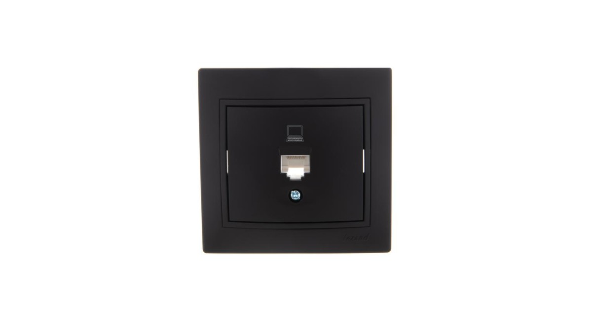 Купить Розетка компьютерная 1-м СП Mira RJ45 черн. бархат 701-4242-139 Lezard оптом в Москве
