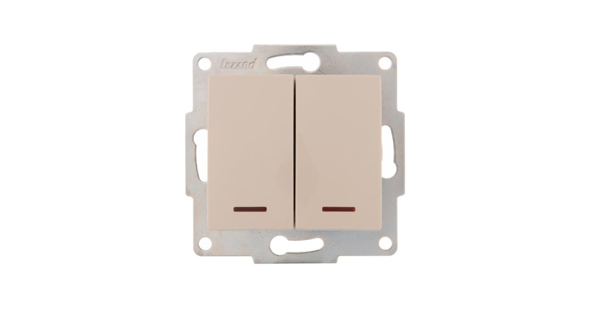 Купить Выключатель 2-кл. 1п СП Karina 10А IP20 с подсветкой механизм крем. 707-0388-112 Lezard оптом в Москве