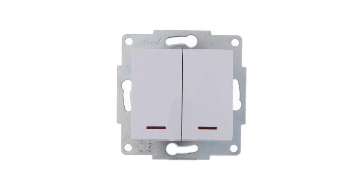 Купить Выключатель 2-кл. 1п СП Karina 10А IP20 с подсветкой механизм бел. 707-0288-112 Lezard оптом в Москве