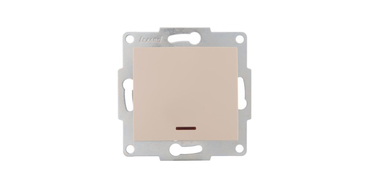 Купить Выключатель 1-кл. 1п СП Karina 10А IP20 с подсветкой механизм крем. 707-0388-111 Lezard оптом в Москве