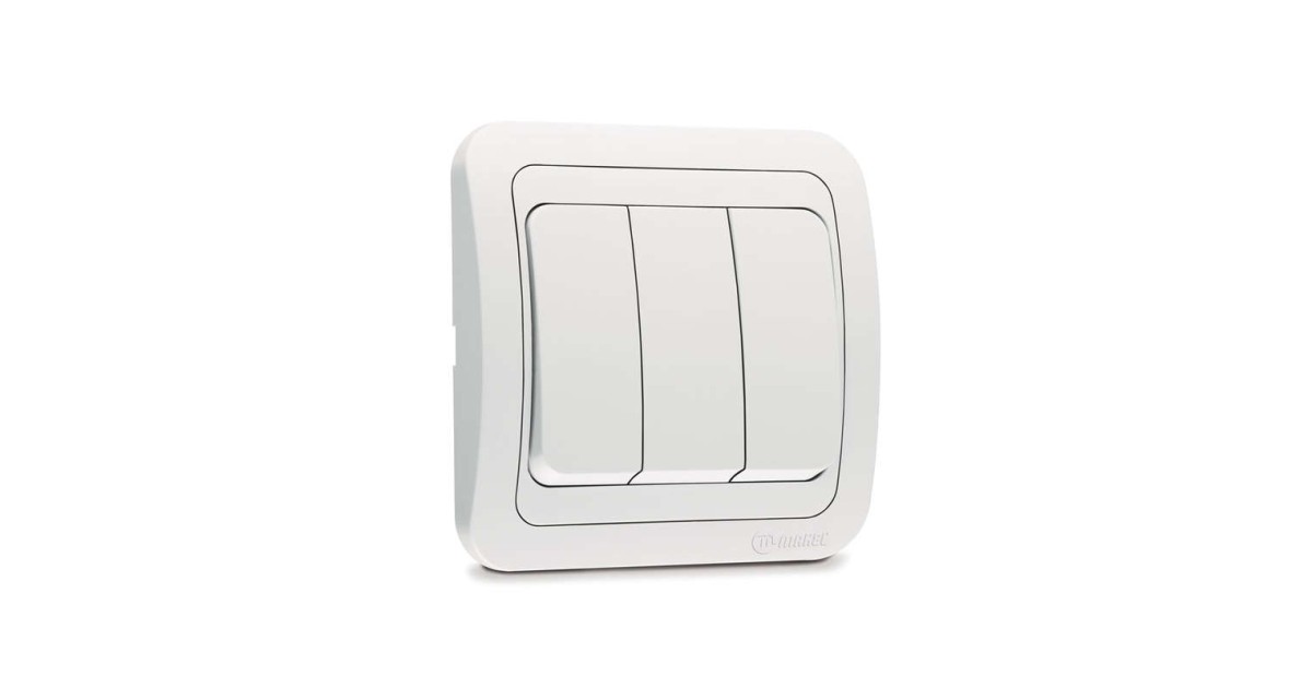 Купить Выключатель 3-кл. 3п СП Mimoza 10А IP20 бел./бел. 12091 Makel оптом в Москве