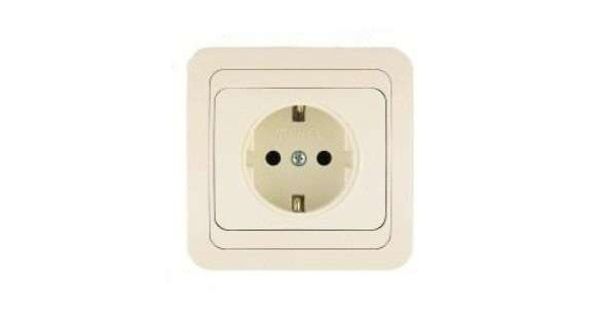 Купить Розетка 1-м СП Mimoza 16А IP20 с заземл. крем./крем. 25028 Makel оптом в Москве
