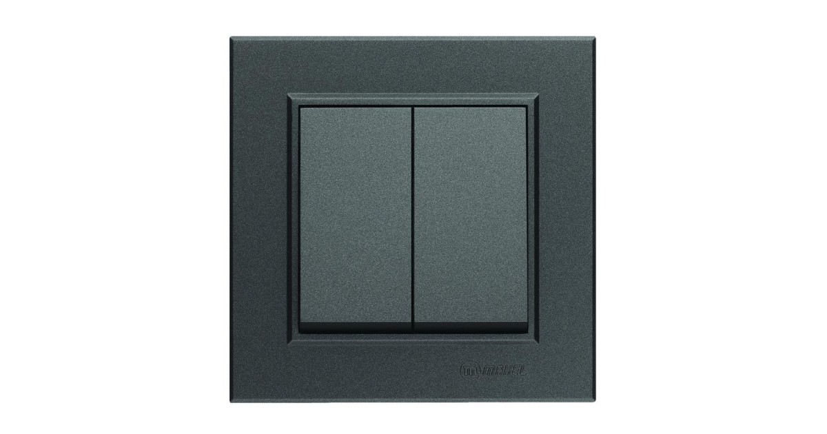 Купить Выключатель 2-кл. СП Karea 10А IP20 дым. металлик 56050003 Makel оптом в Москве