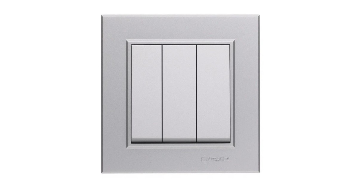 Купить Выключатель 3-кл. СП Karea 10А IP20 сереб. 56065091 Makel оптом в Москве