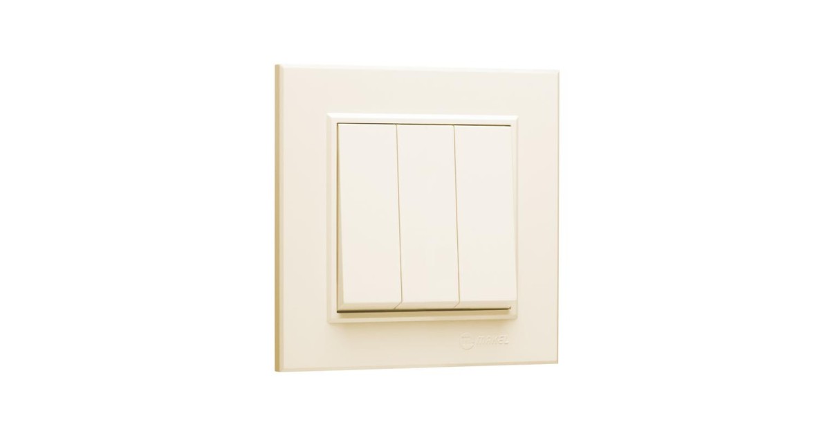 Купить Выключатель 3 клав. 1 вход 3 выхода KAREA крем 56010091 Makel оптом в Москве