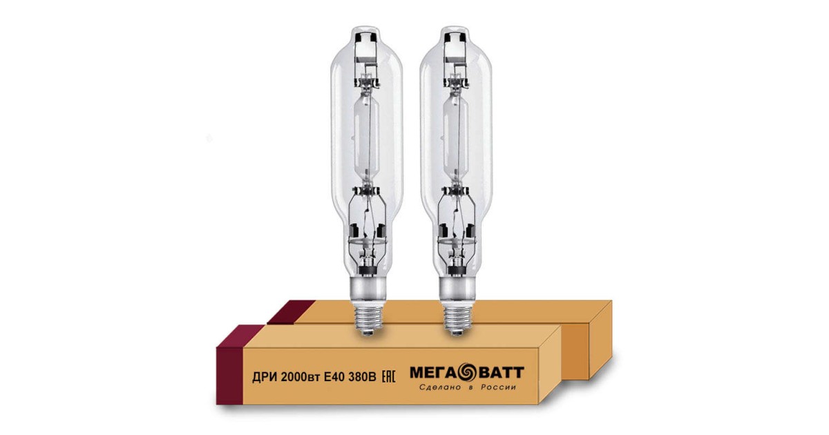 Купить Лампа газоразрядная металлогалогенная ДРИ 2000 380/4000К E40 (12) 03123 МЕГАВАТТ оптом в Москве