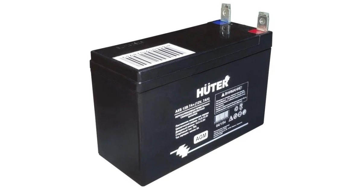 Купить 64/1/54 Батарея аккумуляторная АКБ 12В HUTER оптом в Москве