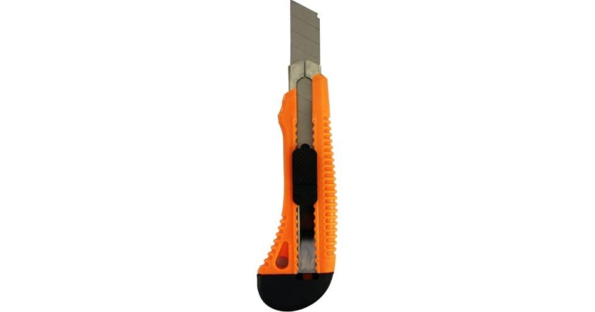 Купить Нож с выдвижным лезвием 18мм пластик. корпус металлическая направляющая 73/10/10/2 Вихрь оптом в Москве