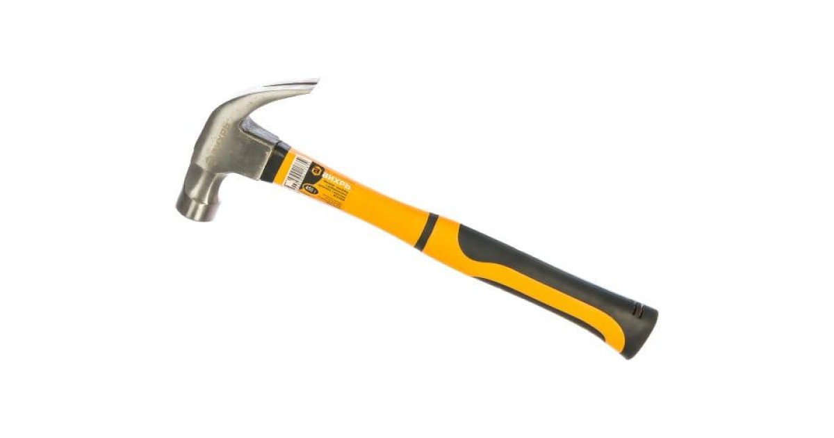 Купить Молоток - гвоздодер 450г фиберглассовая двухкомпонентная ручка с магнитом 73/6/8/8 Вихрь оптом в Москве