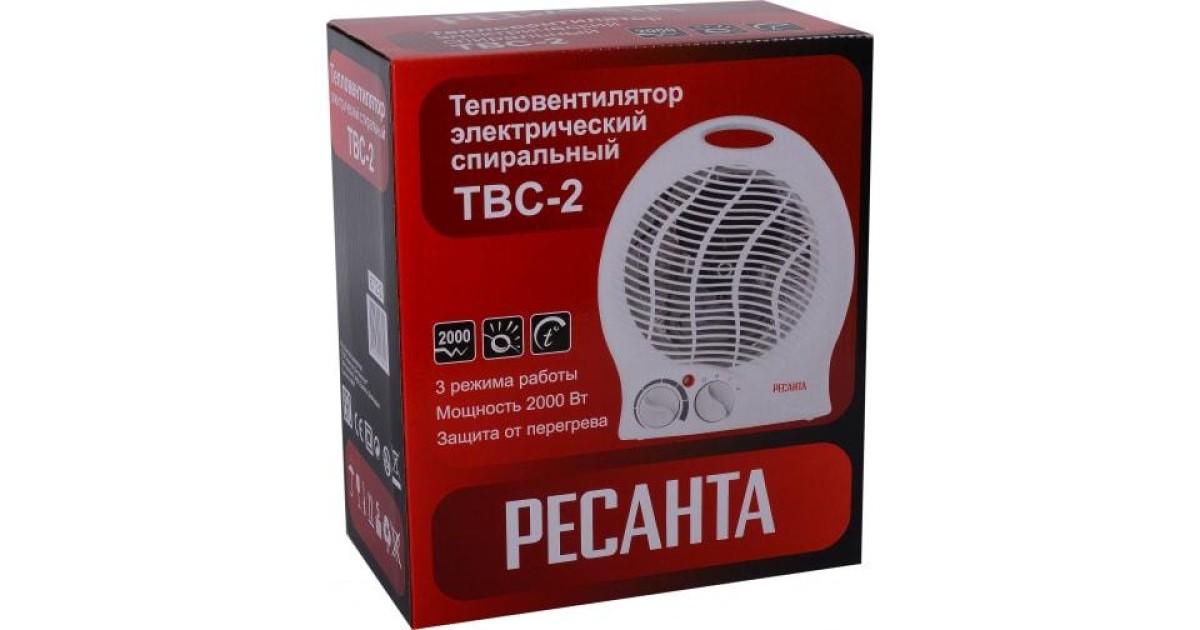 Купить Тепловентилятор ТВС-2 2кВт 67/2/2 Ресанта оптом в Москве