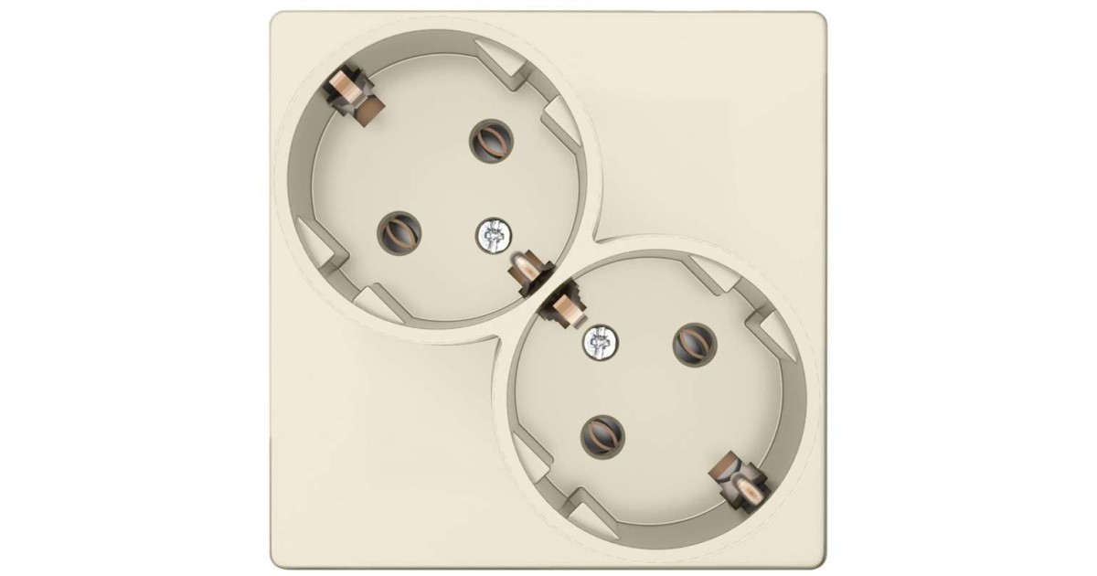 Купить Розетка 2-м СП 24 16А IP20 2х2P+E Schuko без защ. шторок механизм сл. кость 2450459-031 Simon оптом в Москве